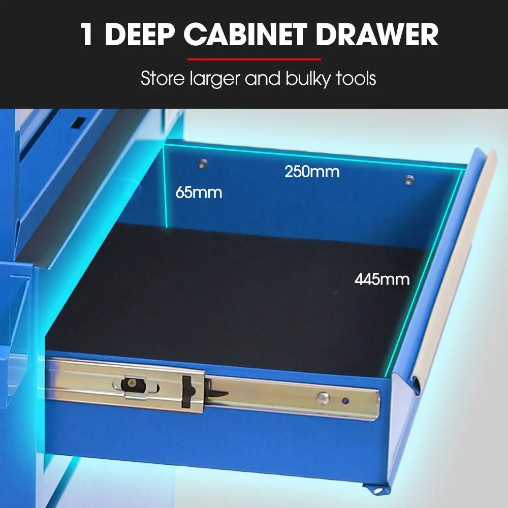 Combo Tool Cabinet 5 Drawer + Storage | Bullet Pro Split Chest Trolley Australia