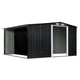 3.29 x 2.05m Steel Garden Shed – Premium Outdoor Storage (Matte Black)