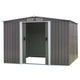 🛠️ 2.59m x 2.57m Outdoor Garden Shed – Spire Roof, Heavy-Duty Steel, 4 Vents (Grey)