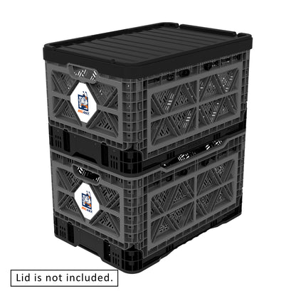 48L Smart Foldable Stackable Crate Tool Collapsible Storage Box - Charcoal