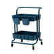 Premium 2-Tier Blue Rolling Storage Trolley - Professional Mobile Cart Organizer with Wheels | Australia's Top-Rated Storage Solution