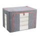 100L Foldable Cloth Storage Box – Linen Closet Organizer with Metal Frame (Grey)