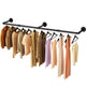 184cm Industrial Wall-Mounted Clothing Rack – Heavy-Duty Metal Pipe Garment Rail