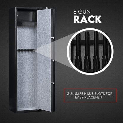 heavy-duty steel gun safe with dual key lock and secure bolts
