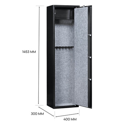 8-Gun Safe Rifle Cabinet – Heavy-Duty Steel Firearm Locker with Dual Key Lock & Ammo Box (Category A+B Compliant)