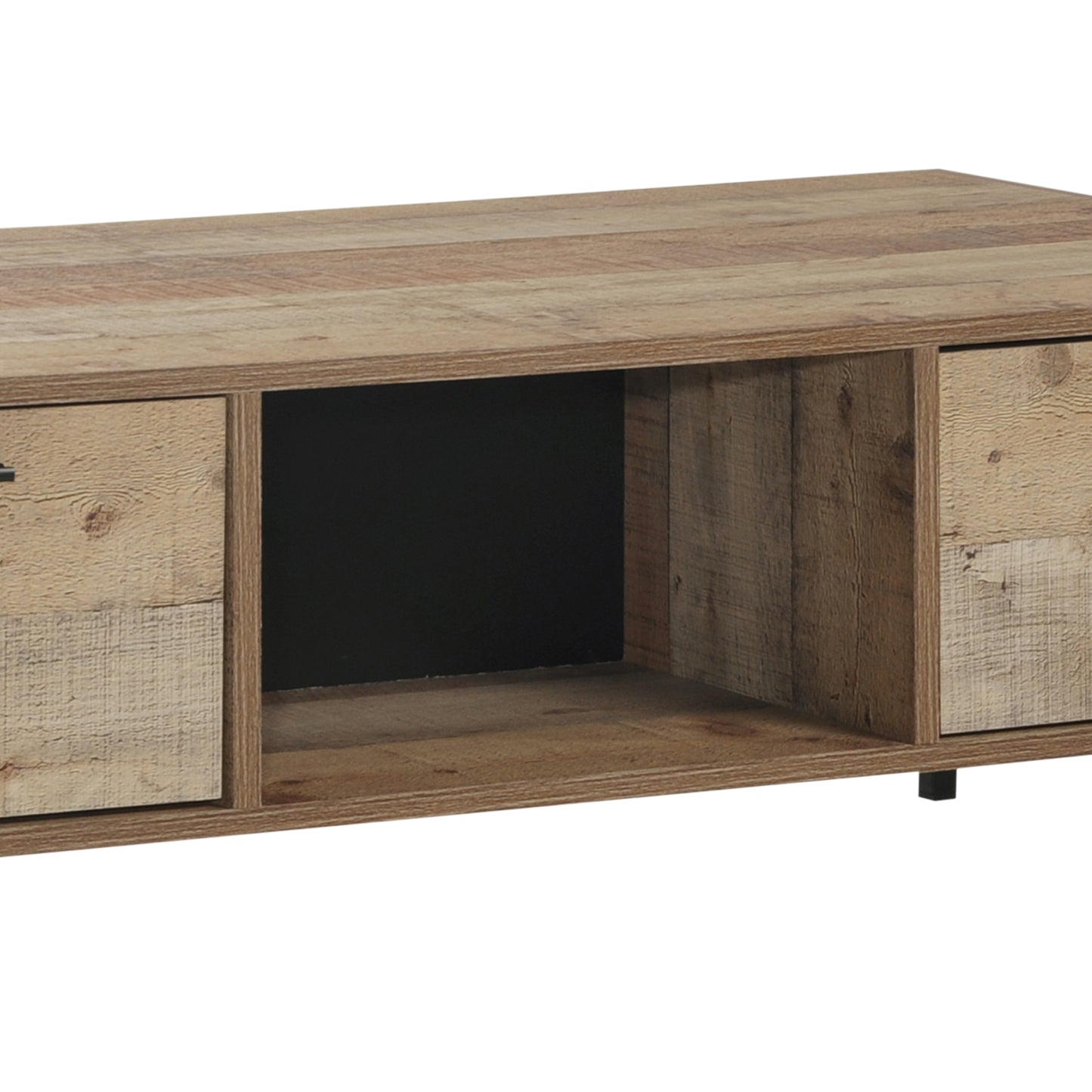 Mascot Coffee Table – Oak Finish with 2 Storage Drawers & Shelf | Modern Industrial Living Room Table