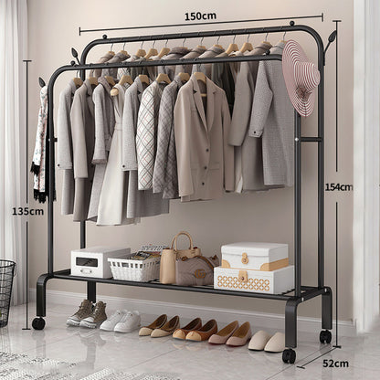 3-in-1 Coat Rack with Shoe Storage & Bench – Freestanding Metal Clothes Hanger Stand