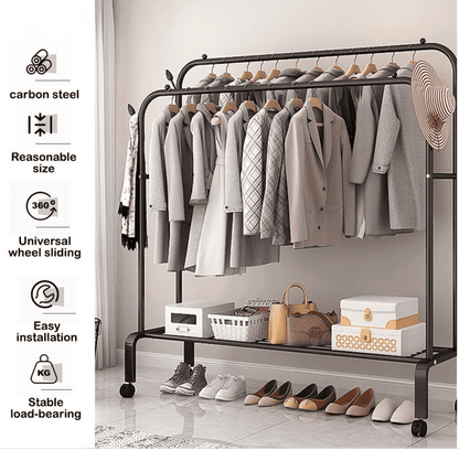 Portable Clothes Wardrobe - Carbon Steel, Stable load-bearing - Smart Storage AU