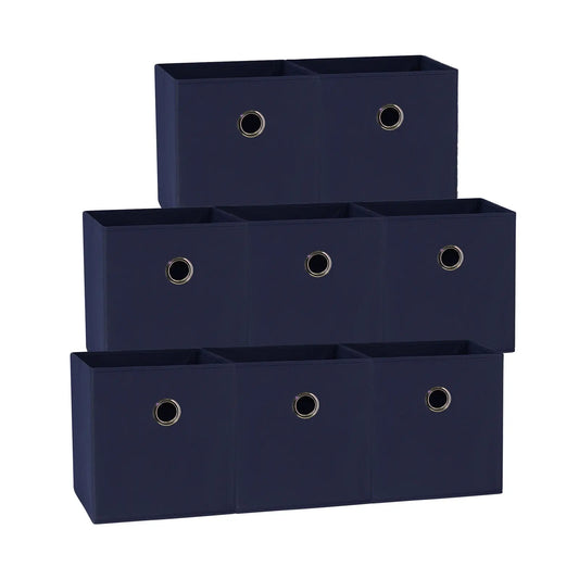 SORTI Fabric Storage Cubes 8-Pack Dark Blue - Foldable Organizers Australia