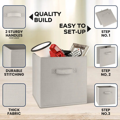 SORTI Fabric Storage Cubes 8-Pack Dark Blue - Foldable Organizers Australia