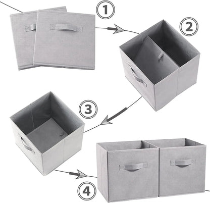 SORTI Fabric Storage Cubes 8-Pack Dark Blue - Foldable Organizers Australia