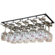 Under Cabinet Wine Glass Rack 6 Slot | Hanging Stemware Holder Black