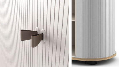 UFOU Mobile Roller Shutter Cabinet – Stylish Storage with Adjustable Shelves & Lockable Wheels
