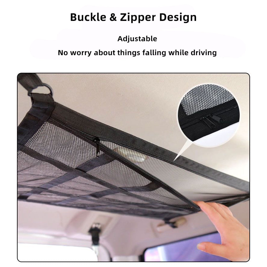 Universal Car Roof Storage Net – Overhead Mesh Organizer for Clothes, Toys & Travel Essentials (70x50cm)
