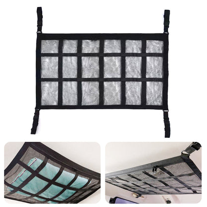 Universal Car Roof Storage Net – Overhead Mesh Organizer for Clothes, Toys & Travel Essentials (70x50cm)