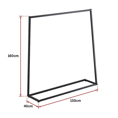 Commercial Clothing Rack – Heavy Duty Black Garment Stand for Retail or Market Stalls