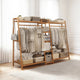 Bamboo Clothes Rack Double Rail 190cm | Portable Garment Organiser with Shelves
