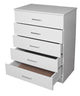 White 5-Drawer Tallboy Cabinet – Stylish Bedroom Storage by NNECN
