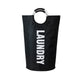 Black Oxford Fabric Laundry Hamper Large Capacity - Round Clothes Basket Australia