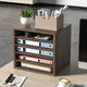 VEVOR 5-Compartment Wooden File Organizer – Adjustable Home Office Storage (Brown)
