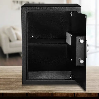 Home Safe with Fingerprint, Digital Keypad & Key - 59L, Q235 Steel, Wall or Floor Mount | 35×30×47cm