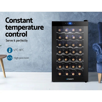 Devanti Wine Fridge 28 Bottles - Thermoelectric Cooler Australia