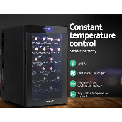 Wine fridge with perfectly chilled bottles ready for dinner party entertaining Australian home