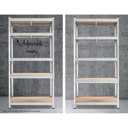 Giantz 3x Warehouse Shelving Racks – Heavy-Duty 180cm Steel Garage Storage Shelves (Silver, 1000kg Capacity)