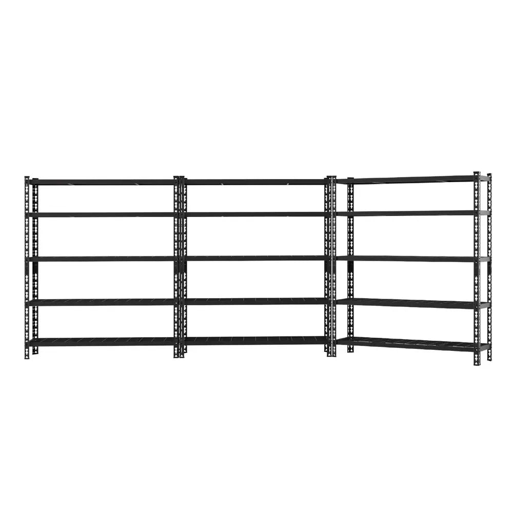 Giantz 5-Tier Steel Garage Shelving - Pack of 3 Racks, 750kg Capacity Each, Boltless Workshop Storage