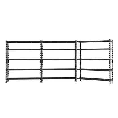 Giantz 5-Tier Steel Garage Shelving - Pack of 3 Racks, 750kg Capacity Each, Boltless Workshop Storage
