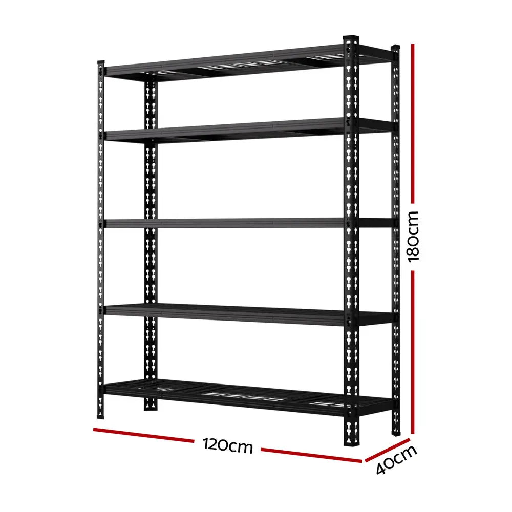 Single 120cm x 40cm x 180cm garage rack with 5 adjustable tiers rated 150kg per shelf