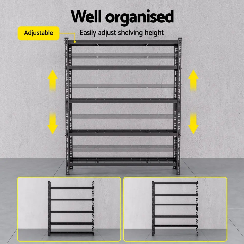 5-pack system showing dedicated storage zones: tools, automotive, paint, seasonal, and archive organization
