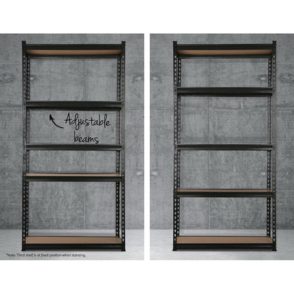 2 x 1.5M Giantz Heavy-Duty Steel Garage Shelving Units – 5-Tier Storage Racks (750kg Total Capacity)