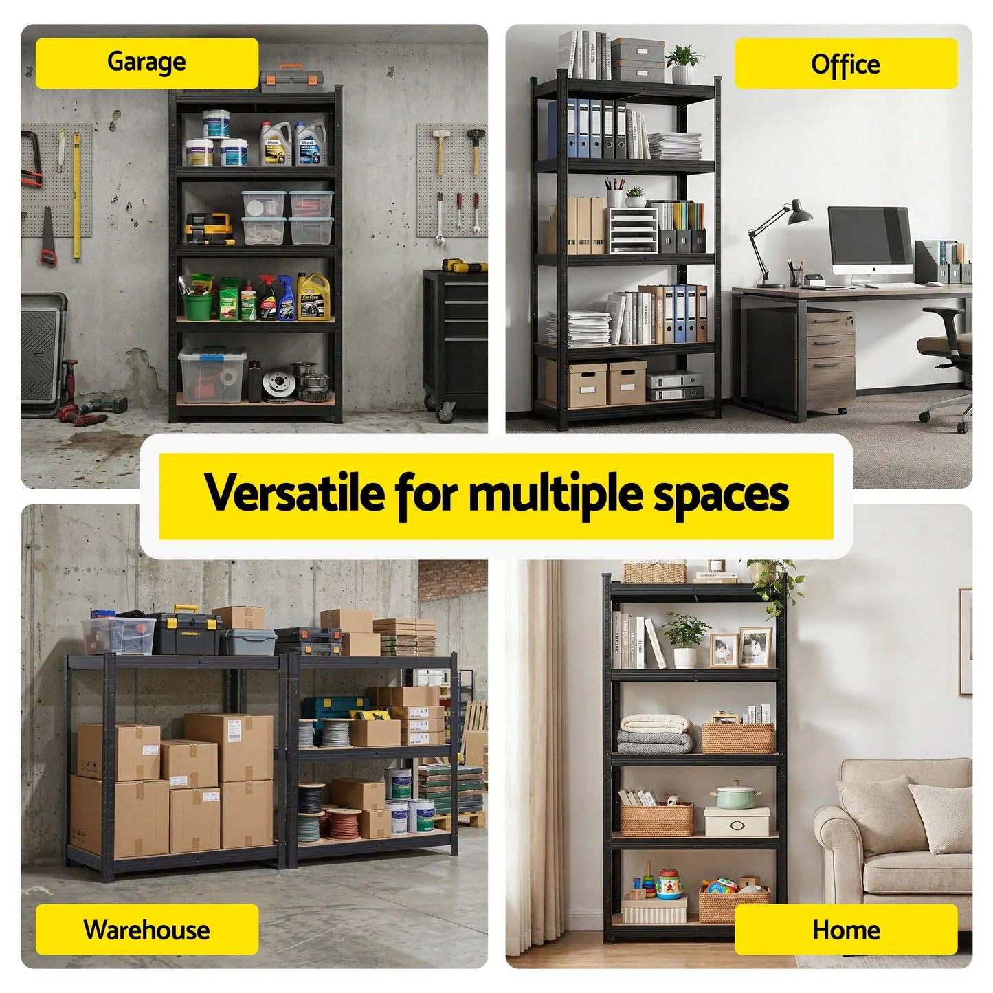 Garage storage shelving rack for tools tubs and workshop organisation