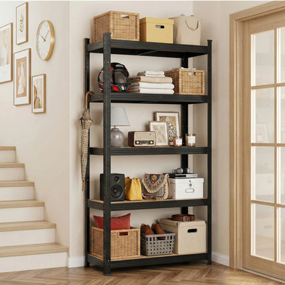 Heavy Duty Garage Shelving 160cm – 5 Tier Giantz Storage Rack Black & Yellow 1250kg
