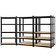 Giantz 5 x Heavy Duty Garage Shelving Rack – 5 Tiers, 200kg Per Shelf, 1.8m Tall – Black Boltless Storage System