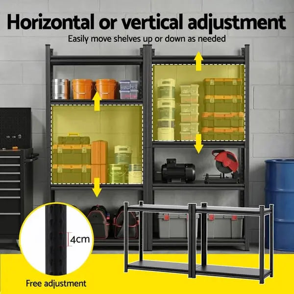 Giantz garage shelving unit converted to workbench height configuration for workshop assembly tasks