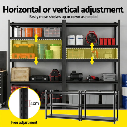 Giantz garage shelf converted to dual workbench configuration