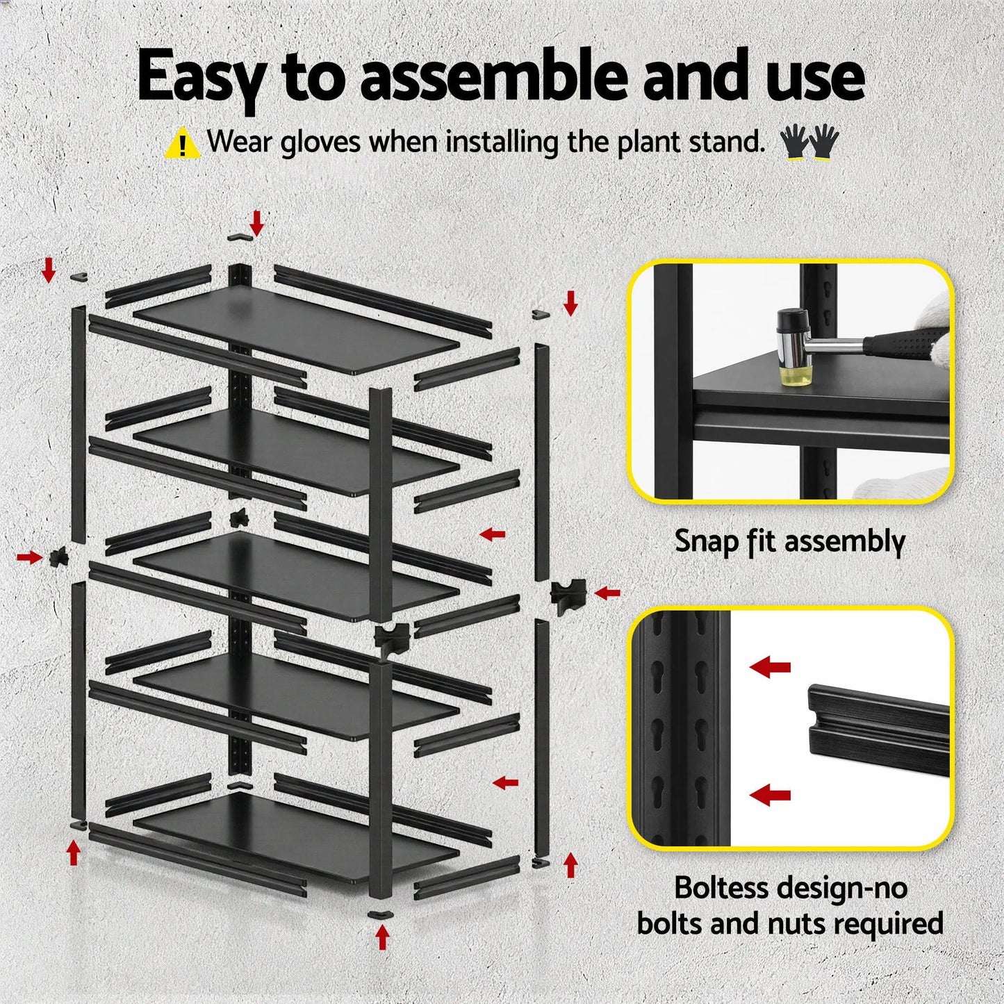 Boltless tool-free assembly of Giantz steel garage shelving unit