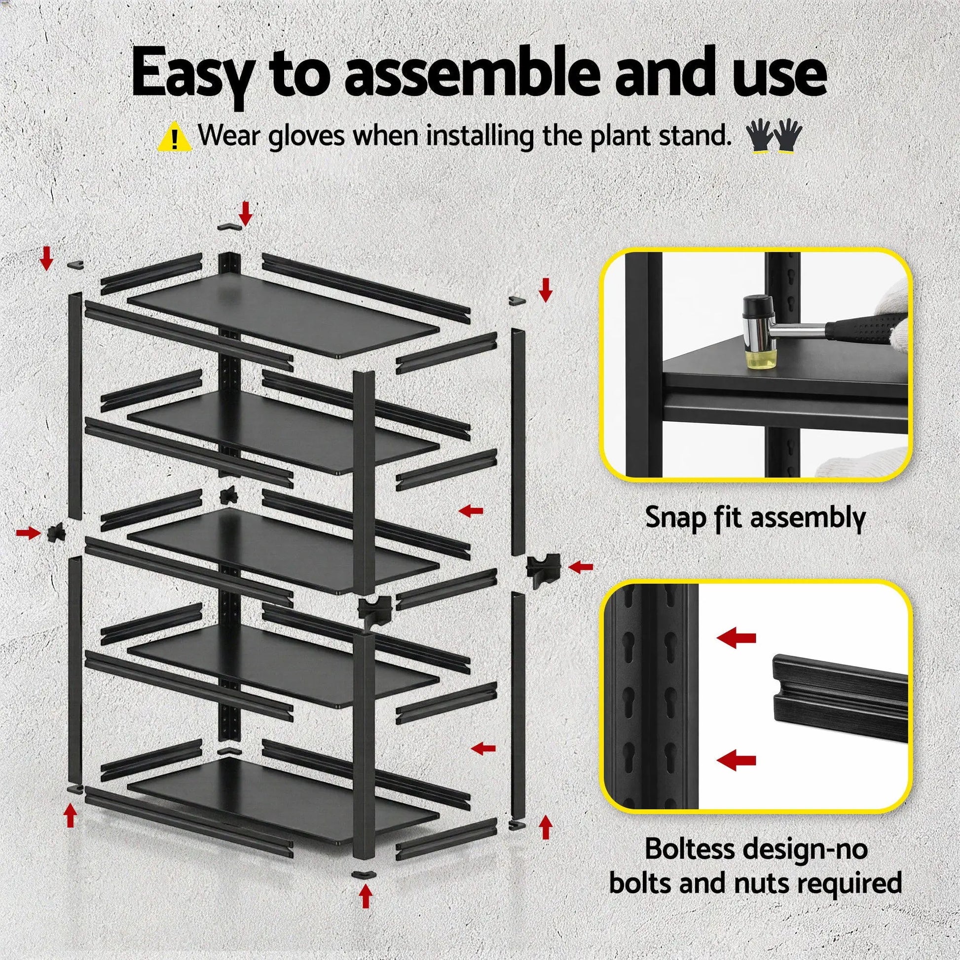 Boltless tool-free assembly of Giantz steel garage shelving unit