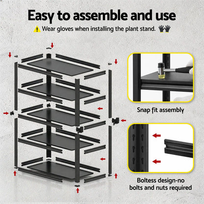 Boltless tool-free assembly of Giantz steel garage shelving unit