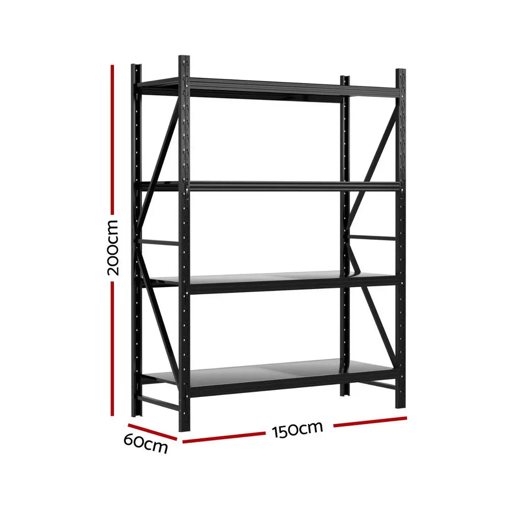 2M height garage shelving showing comfortable clearance below 2.4M standard ceiling with easy top shelf access