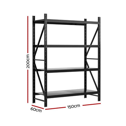 2M height garage shelving showing comfortable clearance below 2.4M standard ceiling with easy top shelf access