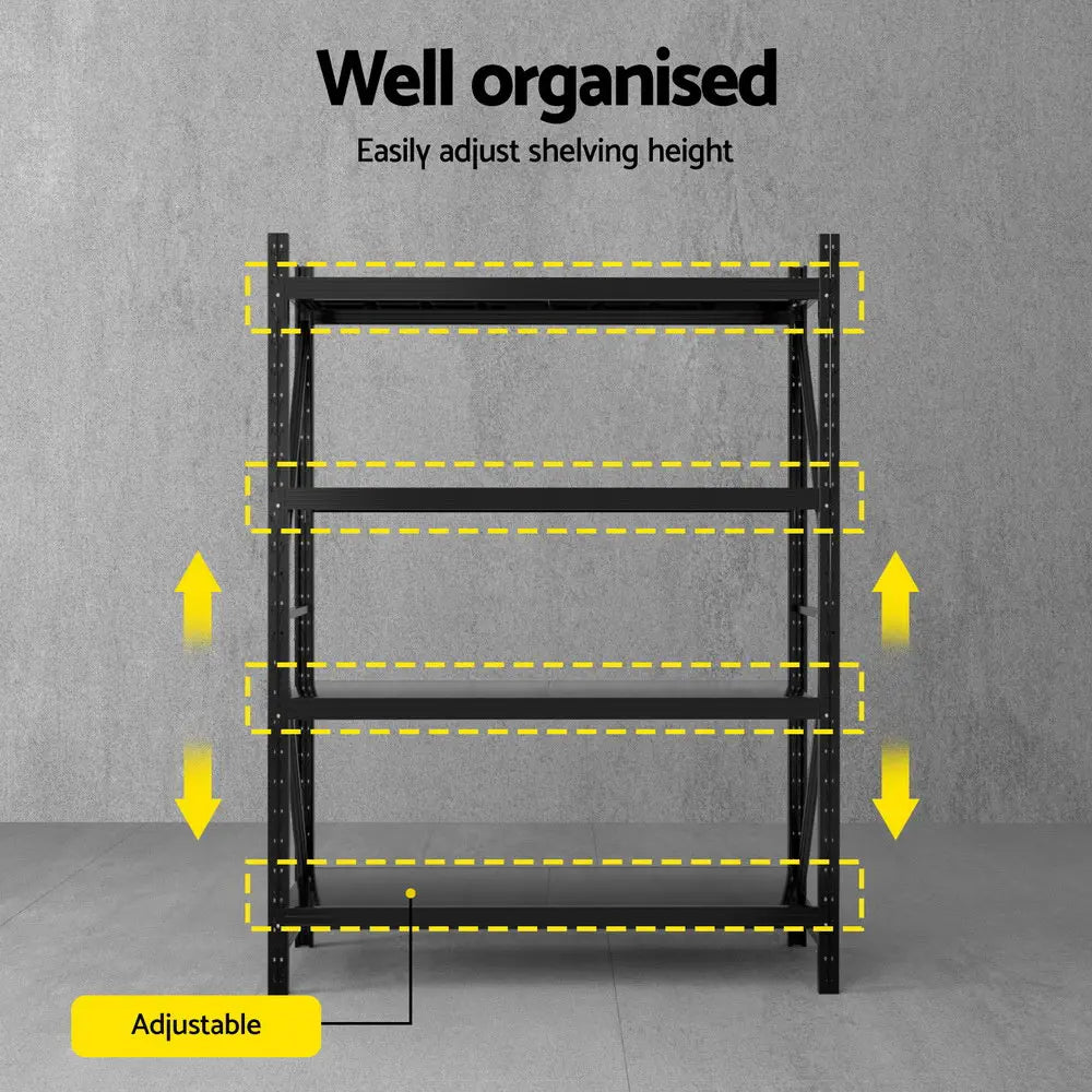 Standard Height Garage Shelving 2M | Heavy Duty 1.5M Wide Storage Rack Australia