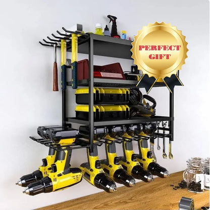 Heavy duty 4-tier power tool rack wall mount - Perfect Gift For Dad for Christmas