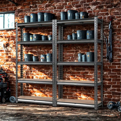 Giantz Heavy-Duty 5-Tier Steel Garage Shelving Rack – 750kg Capacity (2x Pack, 2x1.5m)