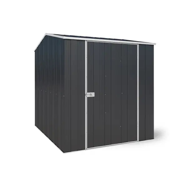 YardStore G56-S medium garden shed in Monolith colour, front view with door closed