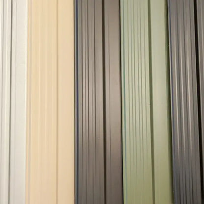 SpanBilt shed available in Zinc, Monolith, Slate Grey, Smooth Cream, and Rivergum Green colour options