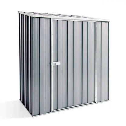 Tall narrow SpanBilt YardStore S53-S shed in Zinc with 2.03m skillion roof and slimline 1.07m depth